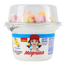 Десерт сирковий 5% Ваніль 140г + маршмеллоу з ароматами апельсину, полуниці та персика 9г Марійка ст 149г