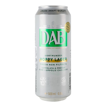 Пиво 0.5л 5% світле нефільтроване пастеризоване Hoppy Lager DAB з/б