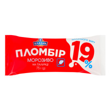Морозиво 19% на паличці Пломбір 19 Хладик м/у 75г