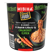 Вермішель швидкого приготування гостра в соусі зі смаком кунжуту та смаженої курки Street Food Мівіна ст 75г