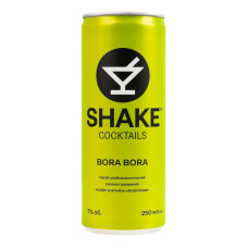 Напій слабоалкогольний сильногазований Bora Bora Cocktails Shake 7% з/б 250мл