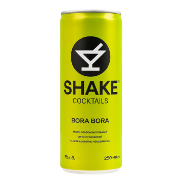 Напій слабоалкогольний сильногазований Bora Bora Cocktails Shake 7% з/б 250мл
