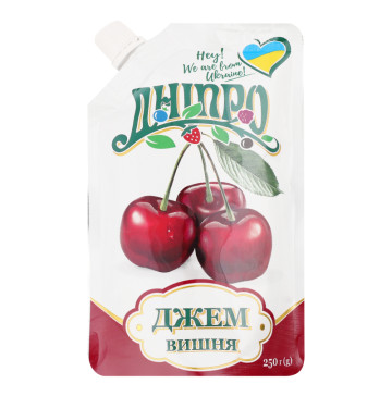 Джем плодово-ягідний вишневий стерилізований Дніпро в/c д/п 250г