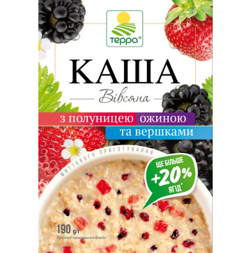 Каша вівсяна з вершками, полуницею та ожиною Терра к/у 5х38г